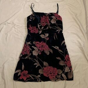 Lush Floral Velvet Mini Dress